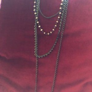 Boho multi-length strand necklace